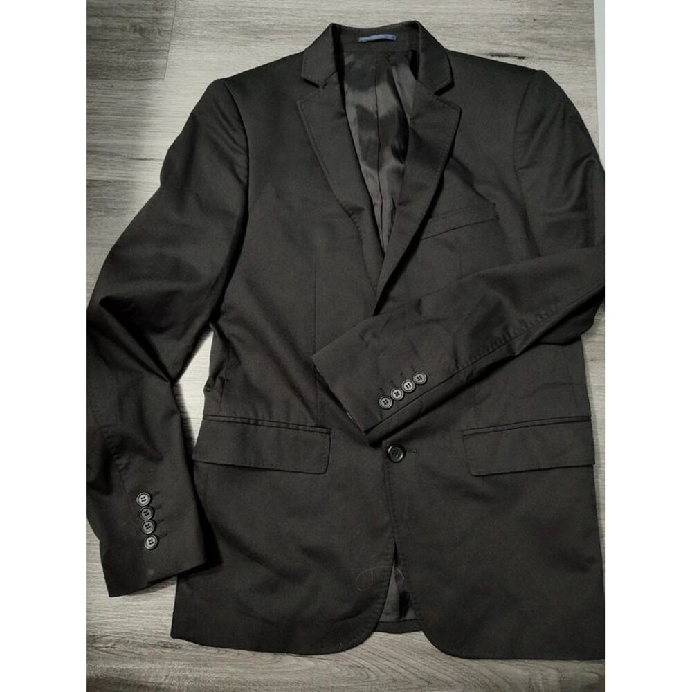 Zara men's tailored black tuxedo blazer suit jacket size 36